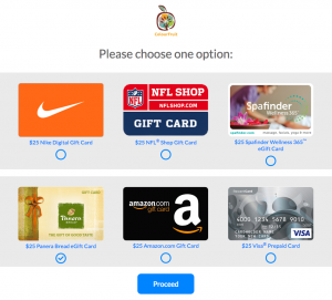 Let recipients choose their survey reward